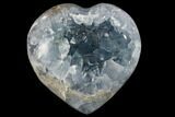 Crystal Filled Celestine (Celestite) Heart Geode - Madagascar #117330-2